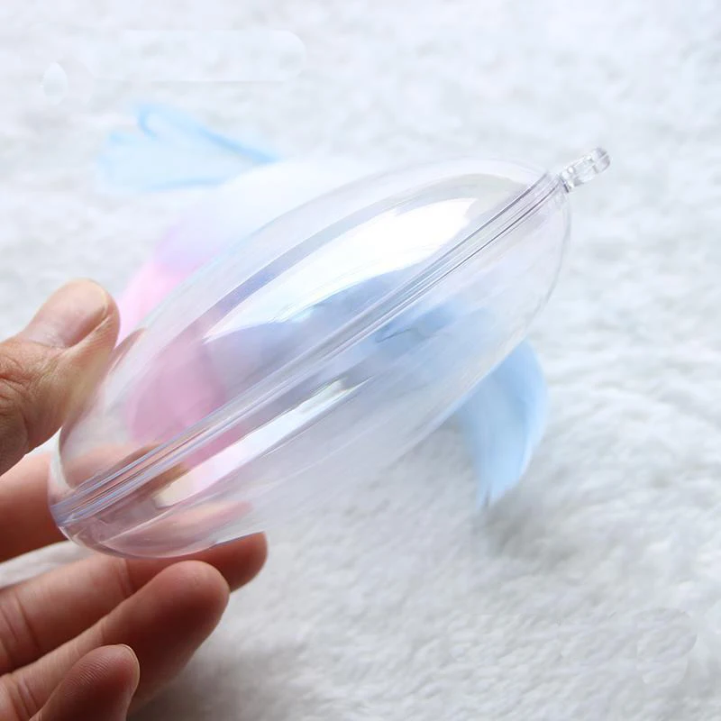 10pcs Transparent Flat Ball Plastic Clear Baubles Open Ball Candy Gifts Box 8/9cm Home Decor For Wedding Christmas Decoration