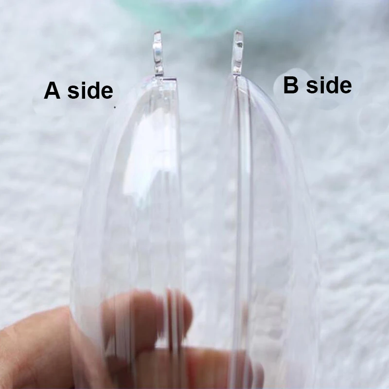 10pcs Transparent Flat Ball Plastic Clear Baubles Open Ball Candy Gifts Box 8/9cm Home Decor For Wedding Christmas Decoration