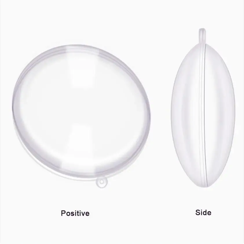 10pcs Transparent Flat Ball Plastic Clear Baubles Open Ball Candy Gifts Box 8/9cm Home Decor For Wedding Christmas Decoration