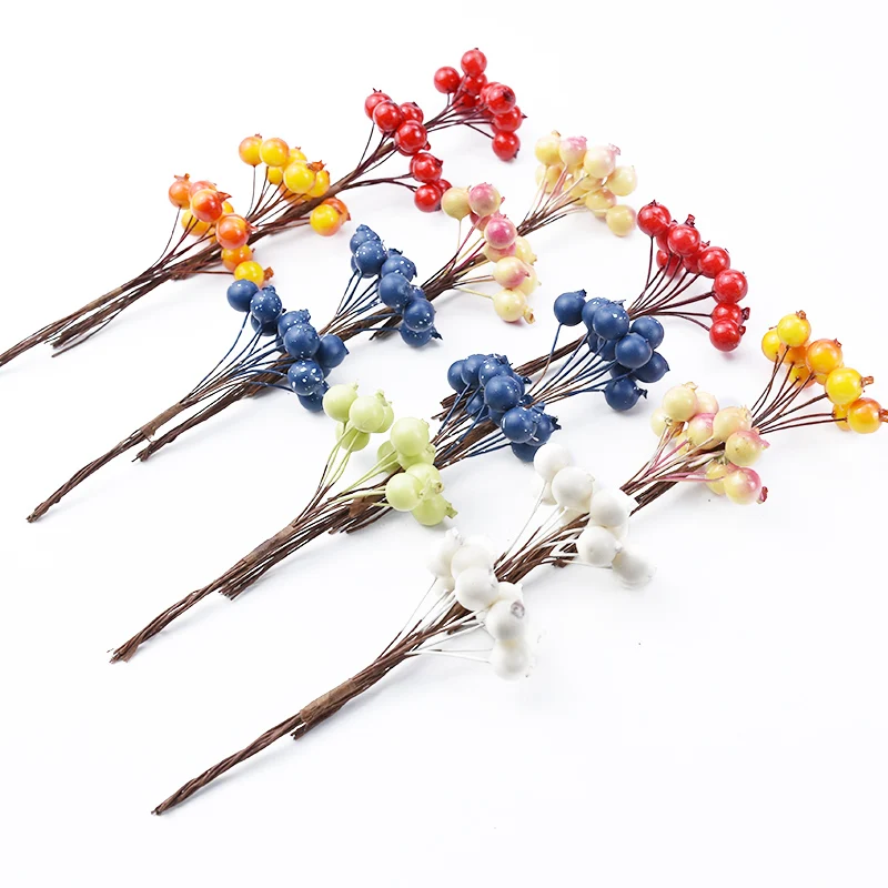 20/50pcs Artificialflower pomegranate diy gift candy box Christmas festival party Home Decor Wedding arch bouquet hairpin brooch