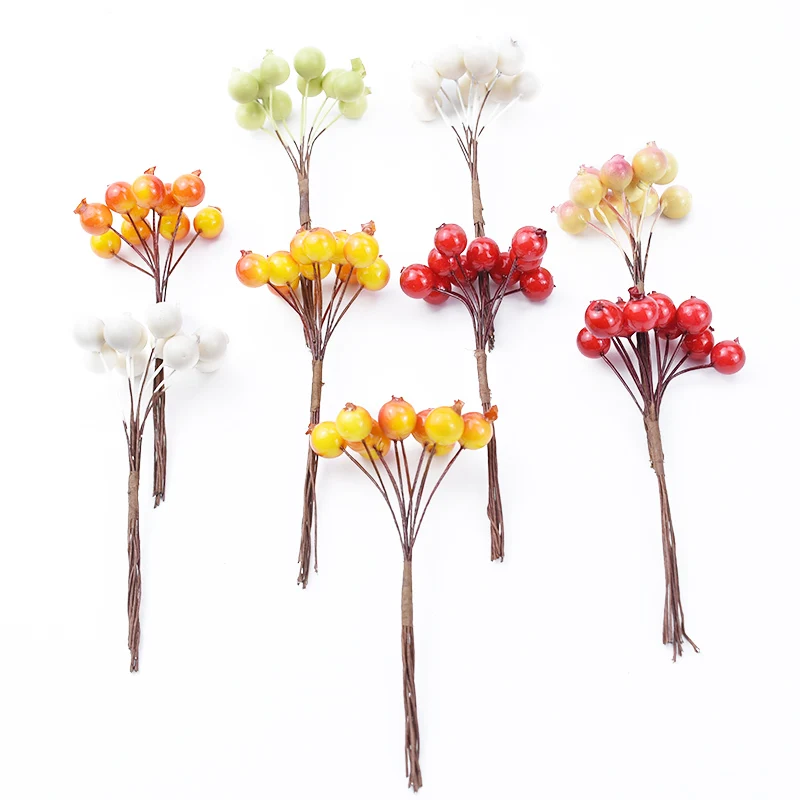 20/50pcs Artificialflower pomegranate diy gift candy box Christmas festival party Home Decor Wedding arch bouquet hairpin brooch