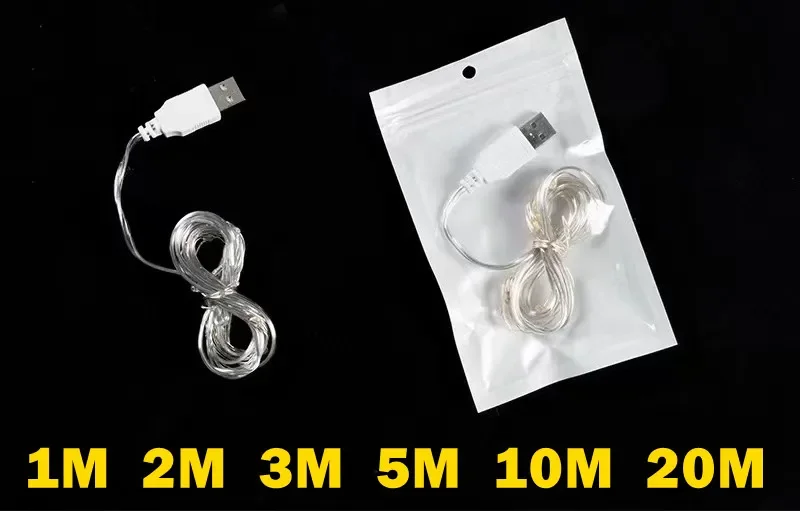 USB Copper Wire Lights Fairy Garland Lights LED String Lights Outdoor Waterproof String For Christmas Wedding Party Decorations