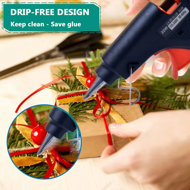 20W EU Plug glue gun.30pcs/10pcs rubber sticks. DIY mini electric heating temperature repair tool. Christmas and Halloween gifts