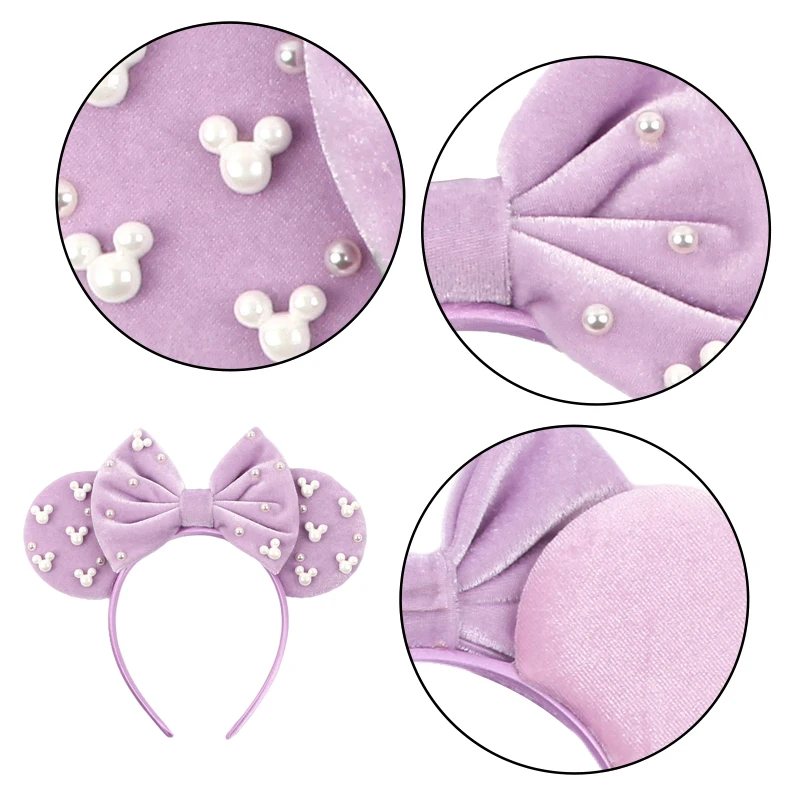 2026 Women 3.3" Velvet Mouse Ear Headband For Girls Soft Butterfly Knot Headband Halloween Party Christmas Hair Accessories