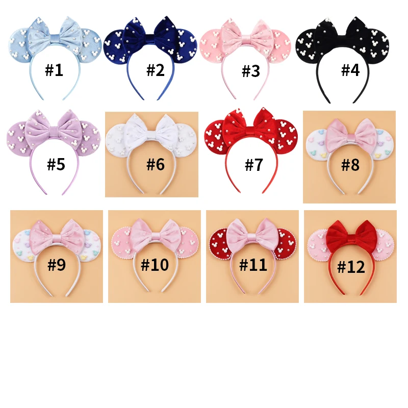 2026 Women 3.3" Velvet Mouse Ear Headband For Girls Soft Butterfly Knot Headband Halloween Party Christmas Hair Accessories