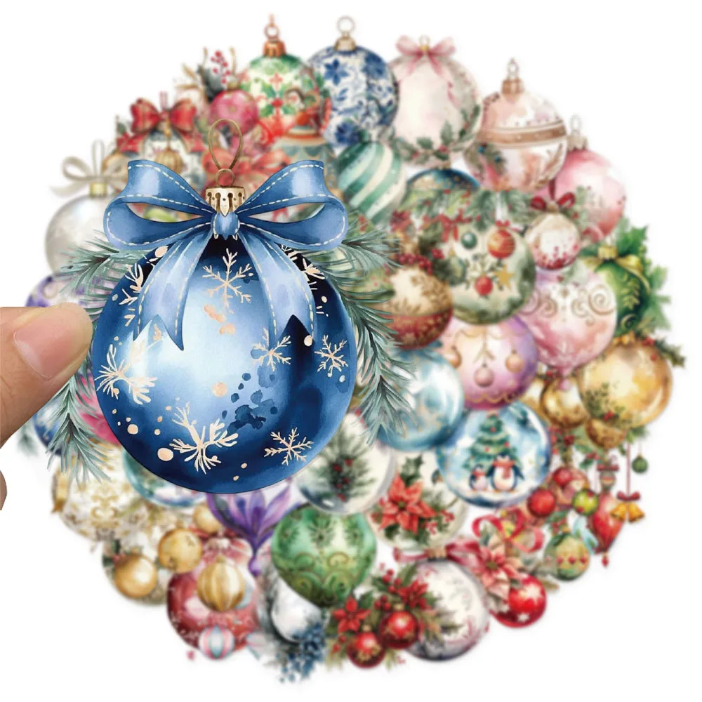 50PCS Christmas Bell Decoration PET Graffiti Stickers Luggage Speaker Skateboard Water Cup Decoration Stickers