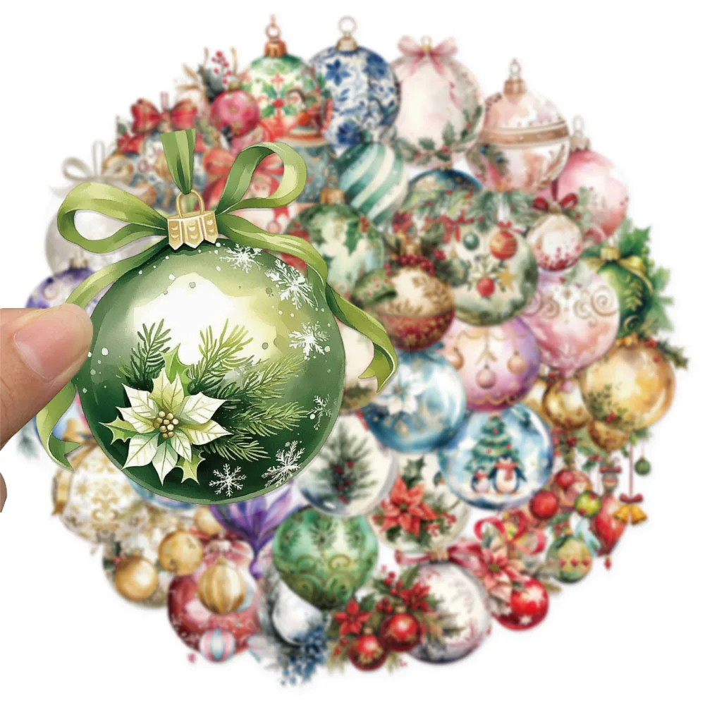 50PCS Christmas Bell Decoration PET Graffiti Stickers Luggage Speaker Skateboard Water Cup Decoration Stickers