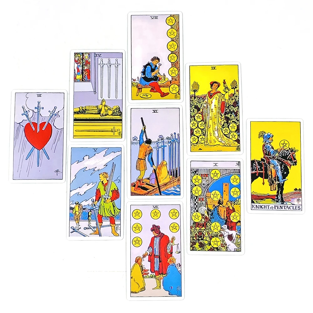 Hot-selling Tarot Cards A 78PCS Tarot Deck English Version Prediction Divination Board Game, Halloween and Christmas Gifts