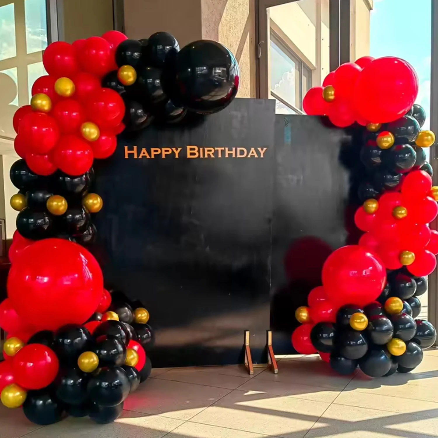 74pcs Black Red Latex Balloon Arch Kit, Birthday Party, Wedding, Bachelor Party, Christmas, Bridal Shower