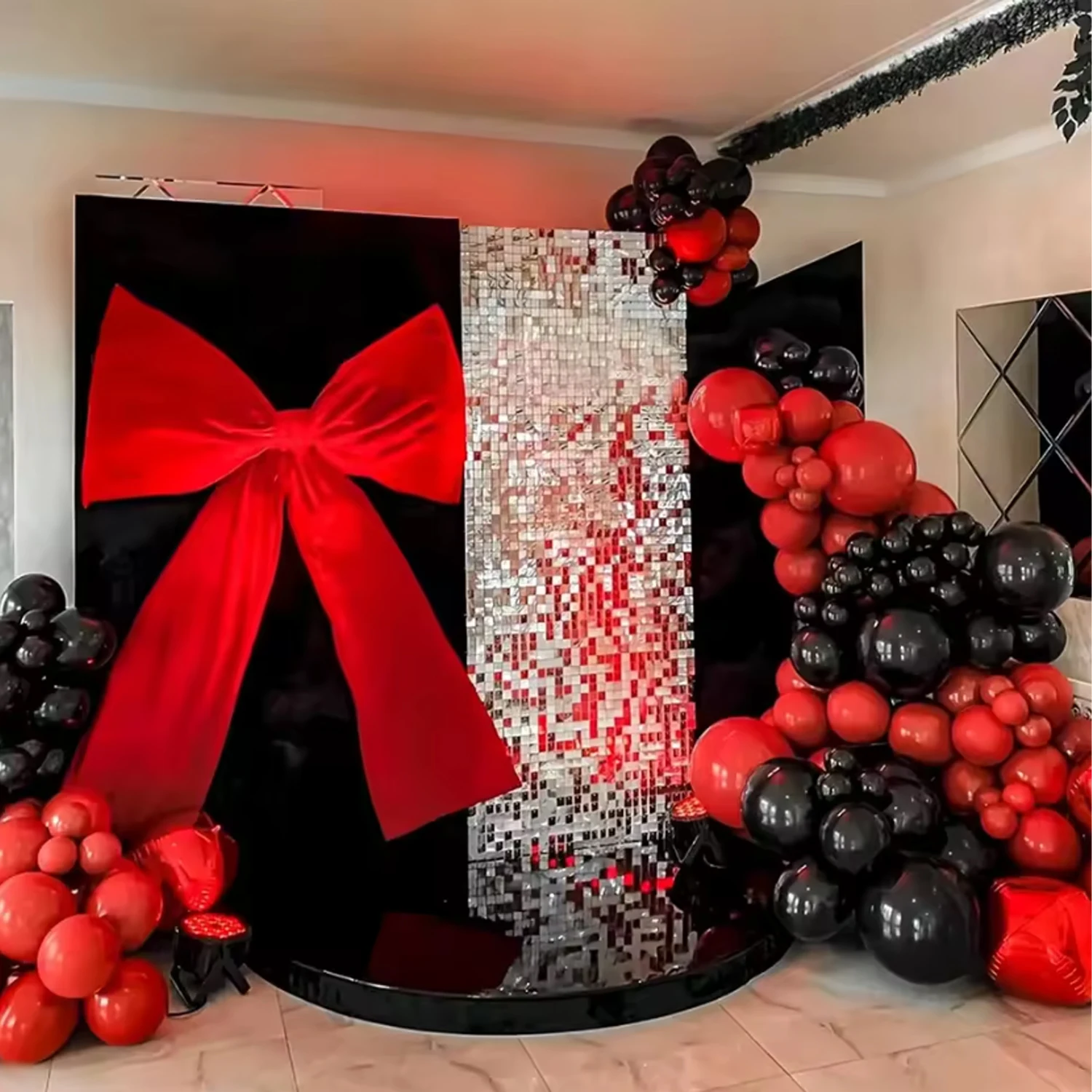 74pcs Black Red Latex Balloon Arch Kit, Birthday Party, Wedding, Bachelor Party, Christmas, Bridal Shower