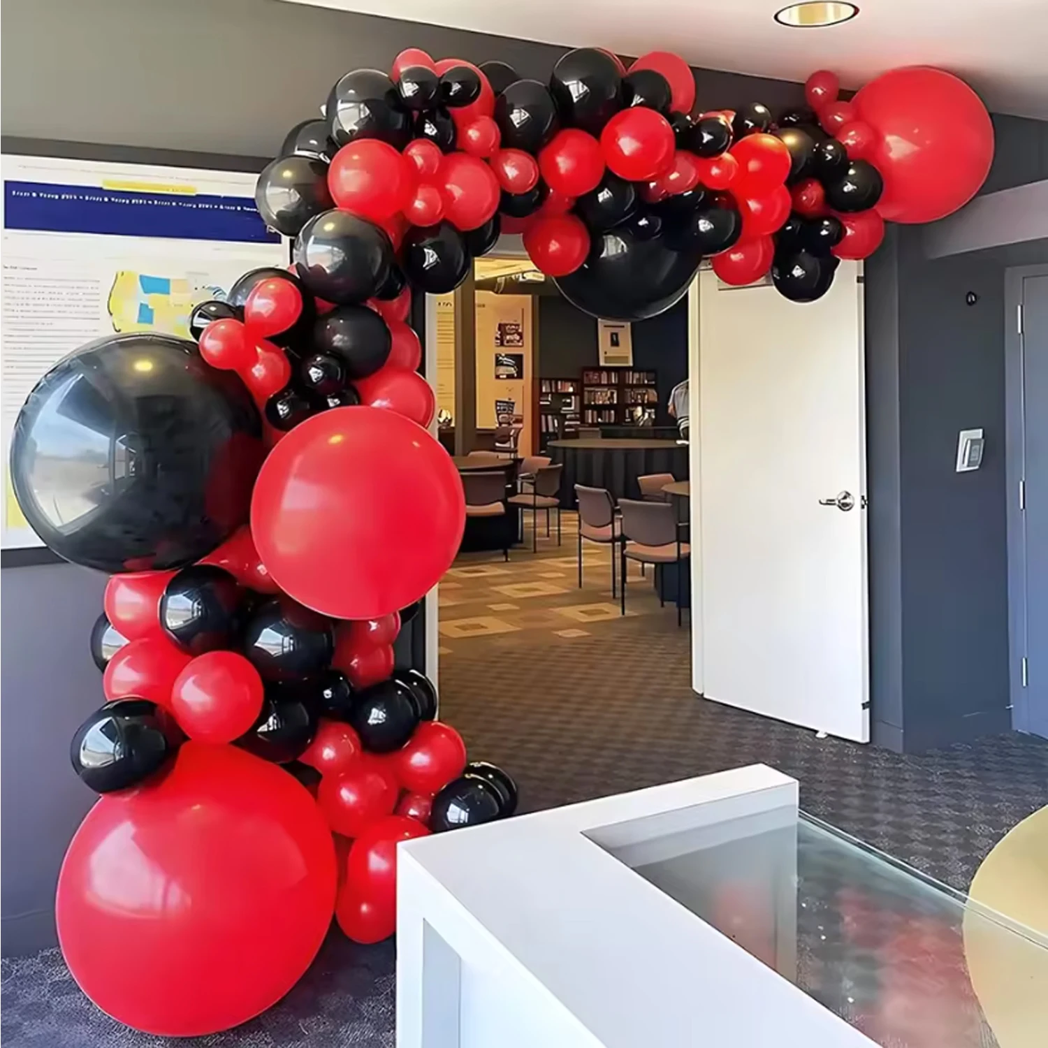 74pcs Black Red Latex Balloon Arch Kit, Birthday Party, Wedding, Bachelor Party, Christmas, Bridal Shower