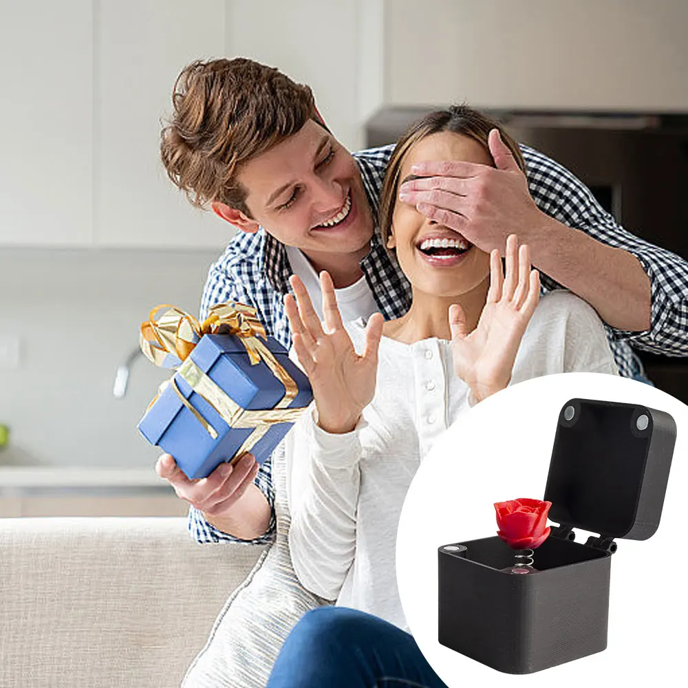 Love Rose Surprise Gift Boxs Christmas Fun Prank Gift Offices Desk Home Decor Valentine's Day Gift Decoration Toys