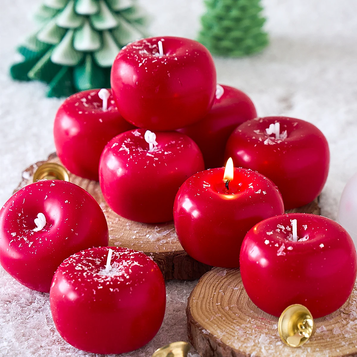 Simulation Apple Candle Silicone Mold DIY Handmade Aromath Soap Plaster Resin Craft Casting Molds Home Christmas Decor Supplies