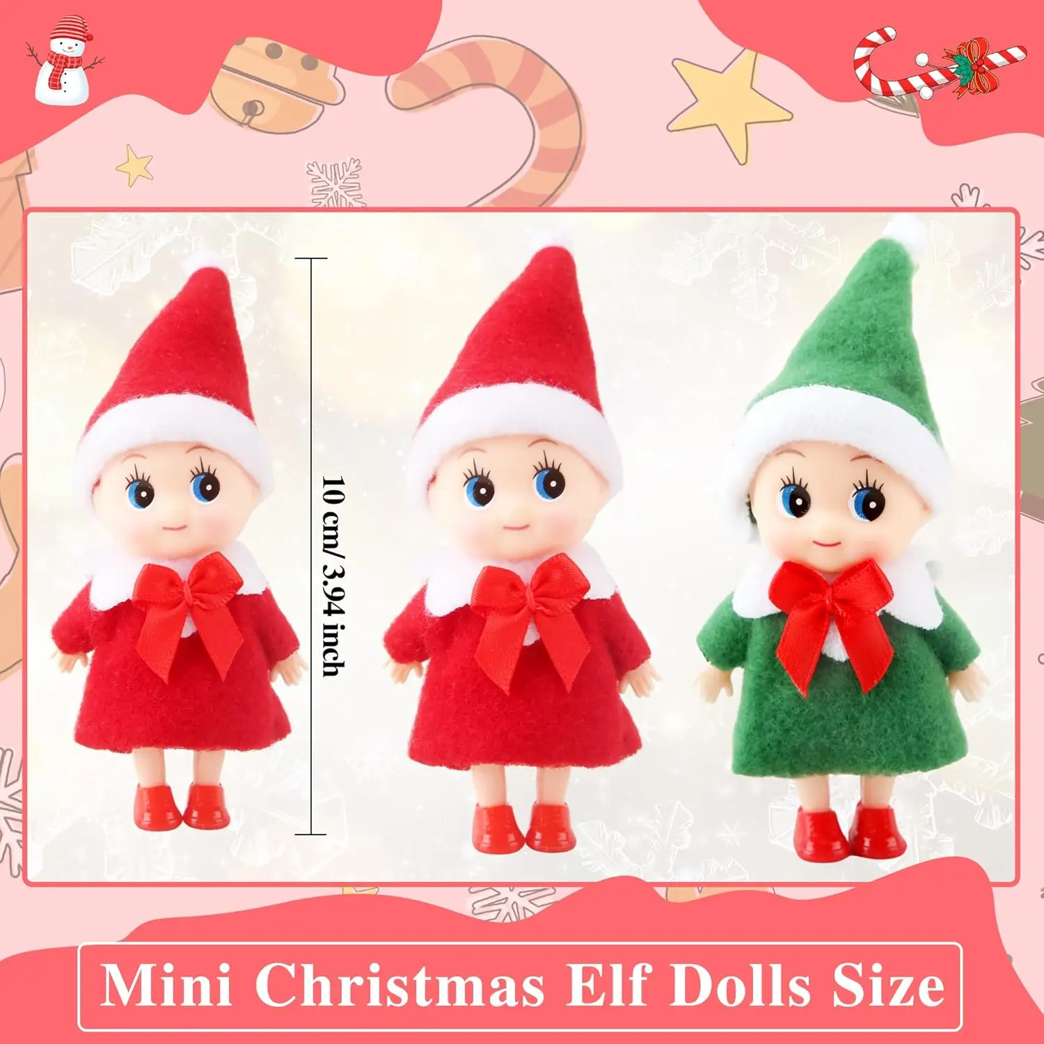 1PC Christmas Elf Doll with Bow Suspenders Elves Holiday Party Tabletop Knickknacks Decorative Props Christmas Decoration