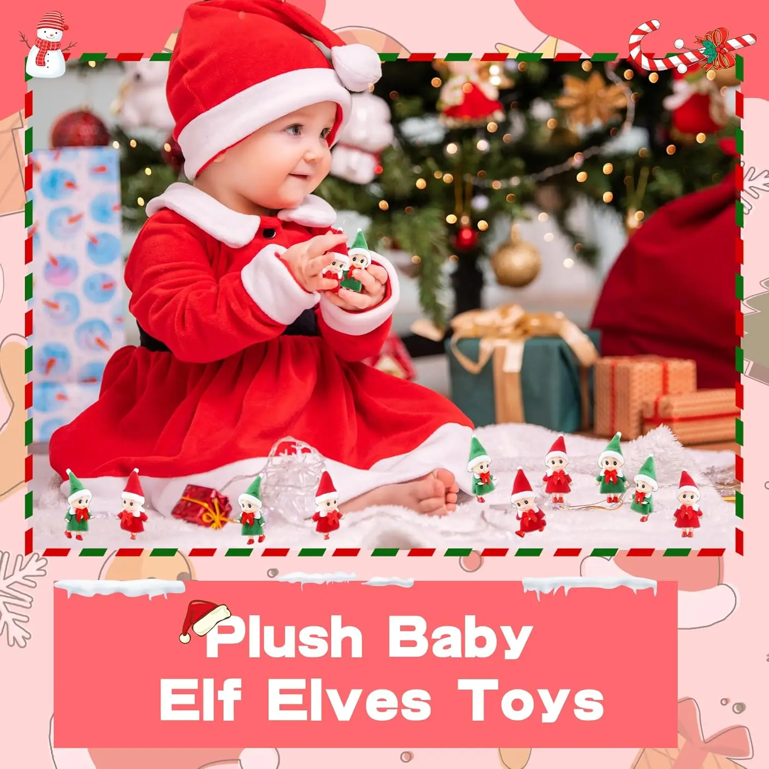 1PC Christmas Elf Doll with Bow Suspenders Elves Holiday Party Tabletop Knickknacks Decorative Props Christmas Decoration