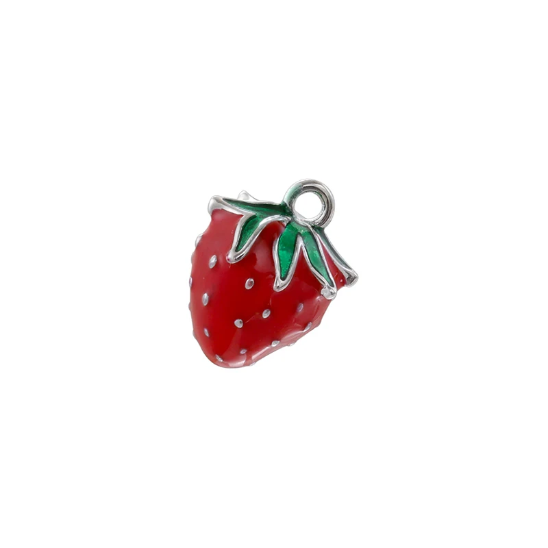 2Pcs/lot,Fashion Brass 18K Gold Plated Christmas Charm Cherry Strawberry Sweet Cute Jewellery for DIY Bracelet Necklace:VD1634