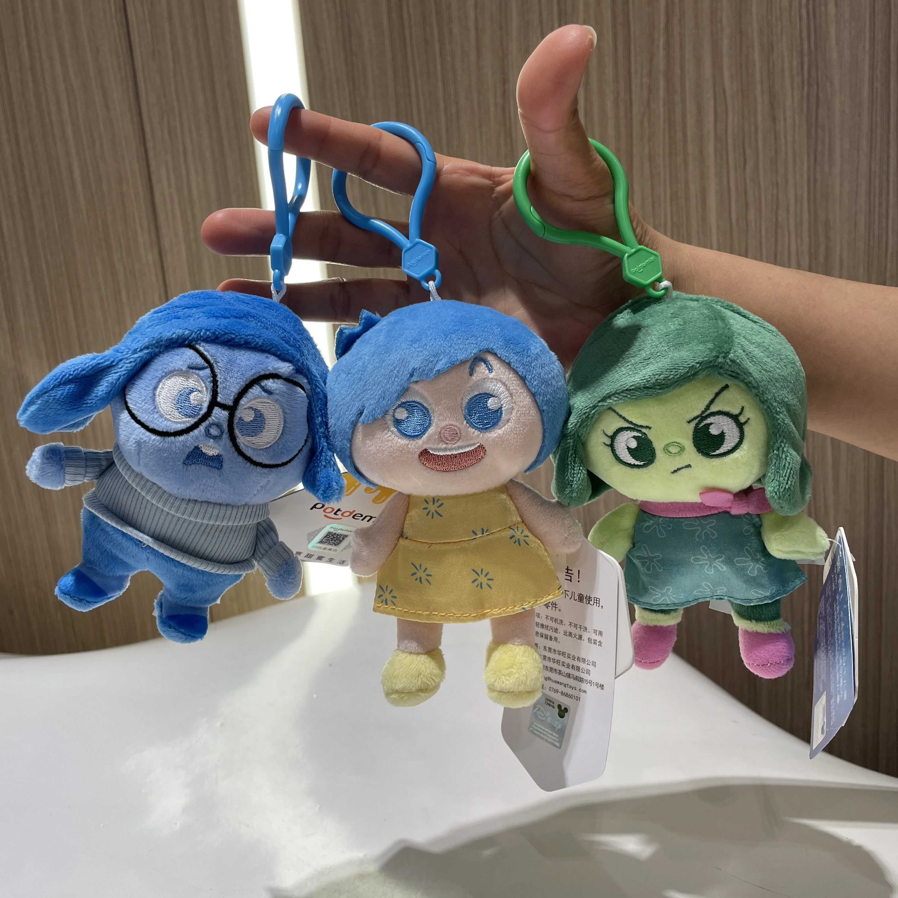 High Quality 100% Genuine Disney Pixar Inside Out Cute Plush Toy Key Chain Children Stuffed Pendant Kids Birthday Christmas Gift