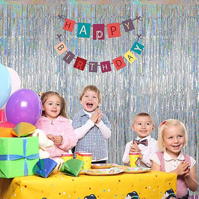 Cheap Tinsel Foil Fringe Curtains Backdropfor for Photo Booth Wedding Graduations Birthday Christmas Event Party Supplies