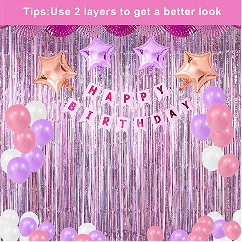 Cheap Tinsel Foil Fringe Curtains Backdropfor for Photo Booth Wedding Graduations Birthday Christmas Event Party Supplies