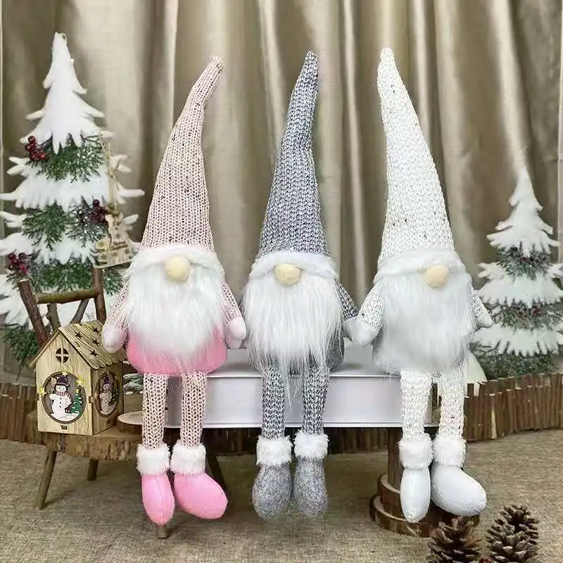 Christmas Dolls Tree Decor Standing Santa, Snowman and Reindeer Figurines for Home Decor Birthday Gifts Merry Christmas