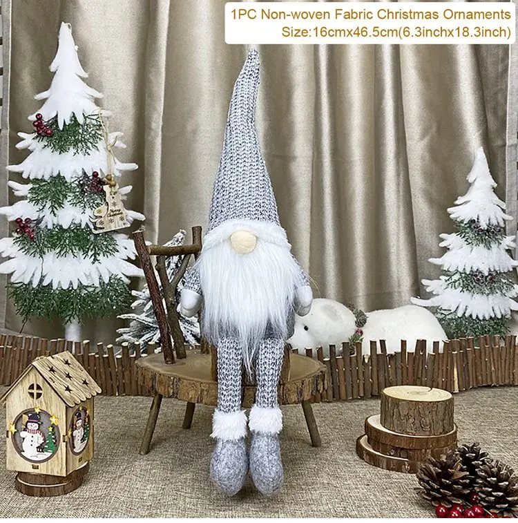 Christmas Dolls Tree Decor Standing Santa, Snowman and Reindeer Figurines for Home Decor Birthday Gifts Merry Christmas