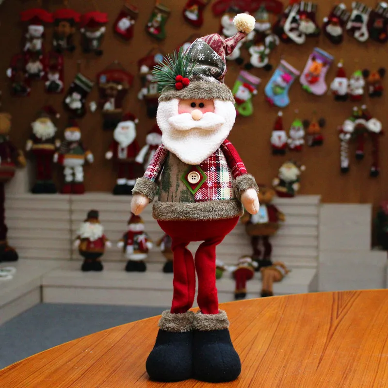 Christmas Dolls Tree Decor Standing Santa, Snowman and Reindeer Figurines for Home Decor Birthday Gifts Merry Christmas