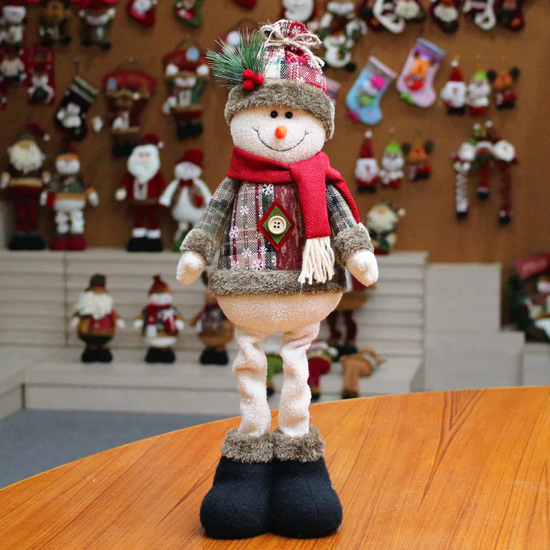 Christmas Dolls Tree Decor Standing Santa, Snowman and Reindeer Figurines for Home Decor Birthday Gifts Merry Christmas