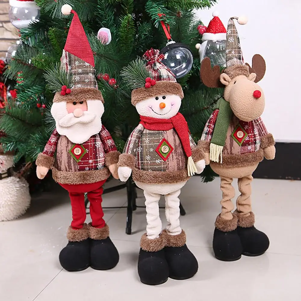 Christmas Dolls Tree Decor Standing Santa, Snowman and Reindeer Figurines for Home Decor Birthday Gifts Merry Christmas