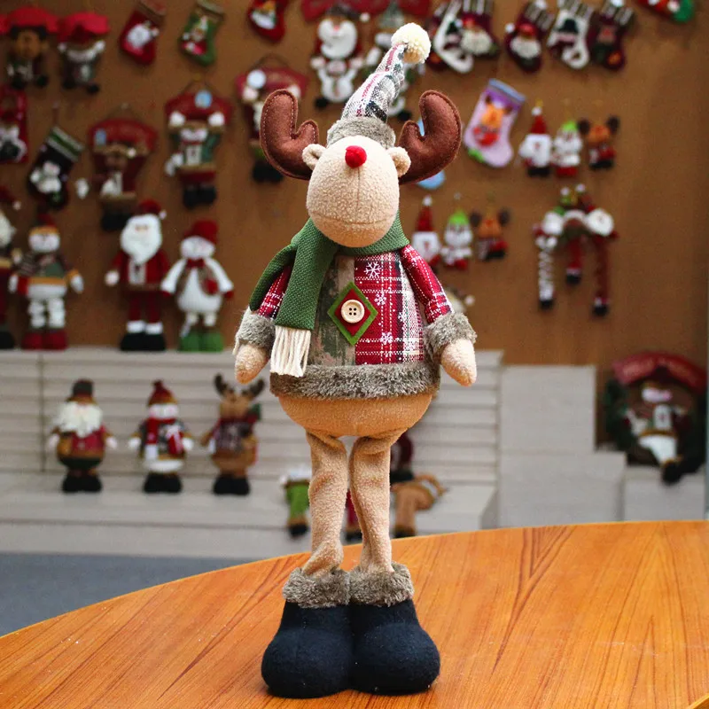 Christmas Dolls Tree Decor Standing Santa, Snowman and Reindeer Figurines for Home Decor Birthday Gifts Merry Christmas