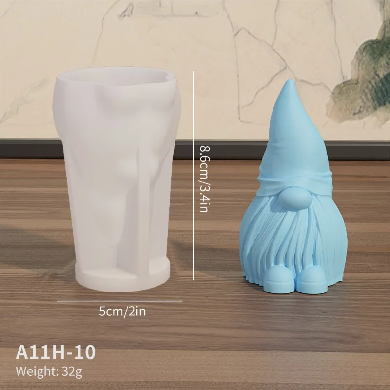 New Faceless Dwarf Silicone Molds 3D Santa Claus Scented Candle Plaster Soap Resin Crafts Mold Home Decor 2024 Christmas Gift