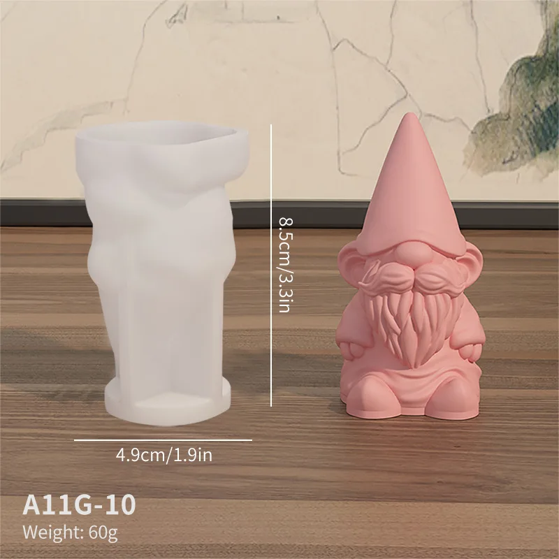 New Faceless Dwarf Silicone Molds 3D Santa Claus Scented Candle Plaster Soap Resin Crafts Mold Home Decor 2024 Christmas Gift