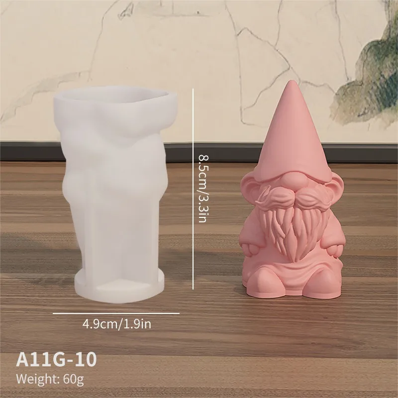New Faceless Dwarf Silicone Molds 3D Santa Claus Scented Candle Plaster Soap Resin Crafts Mold Home Decor 2024 Christmas Gift