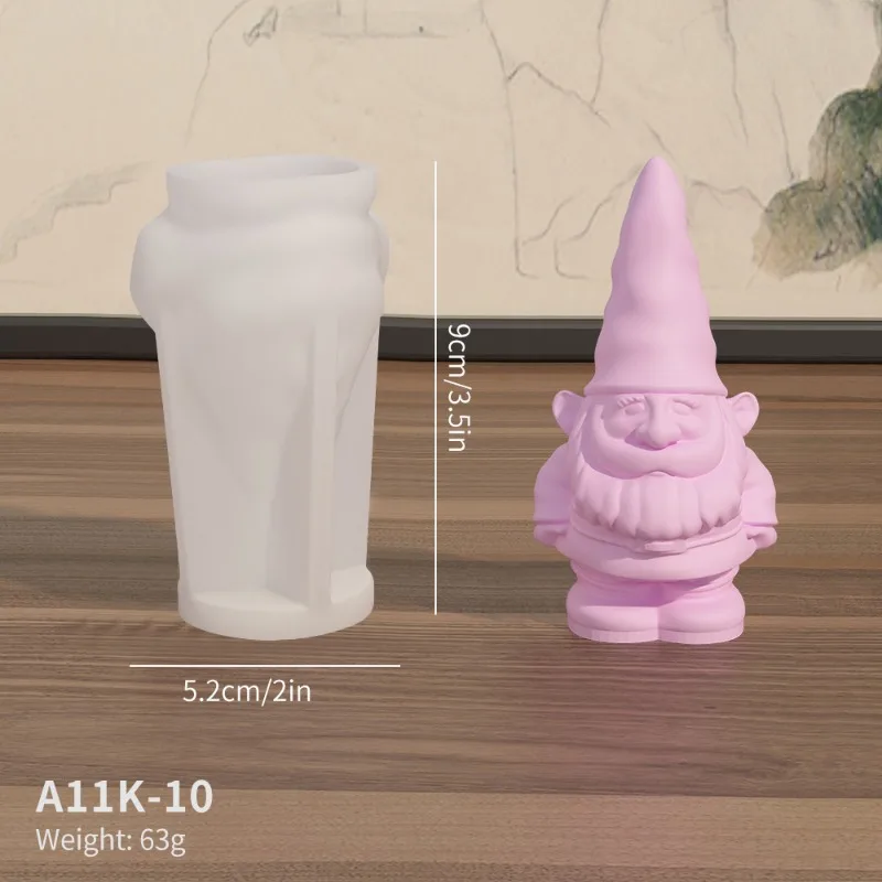 New Faceless Dwarf Silicone Molds 3D Santa Claus Scented Candle Plaster Soap Resin Crafts Mold Home Decor 2024 Christmas Gift