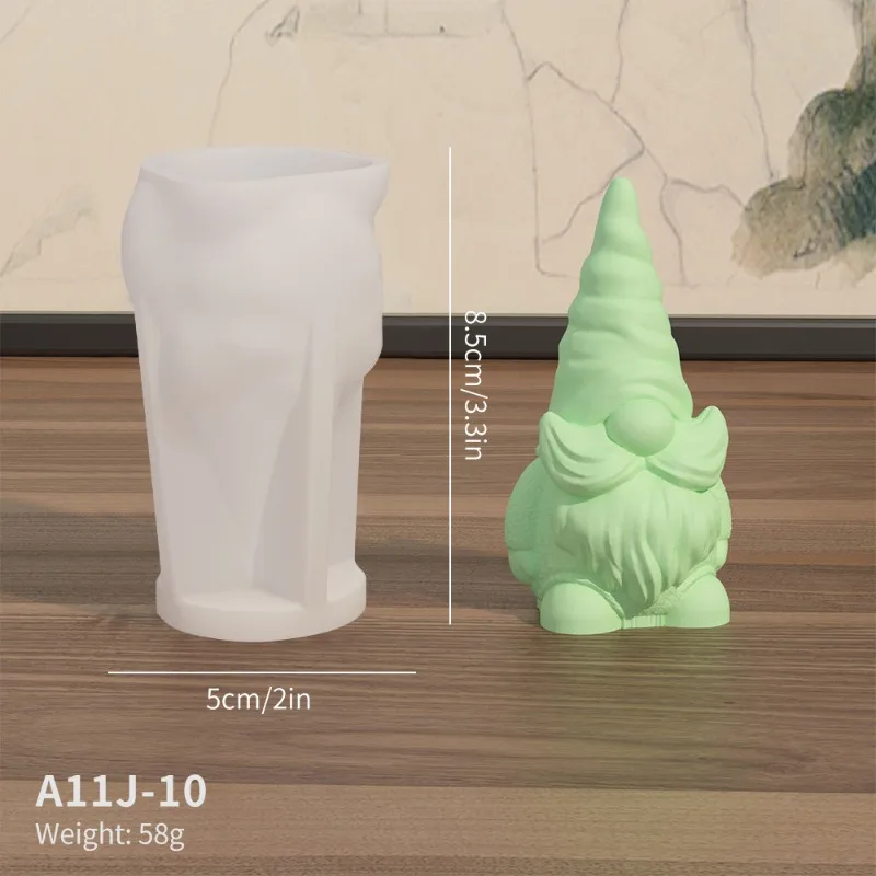 New Faceless Dwarf Silicone Molds 3D Santa Claus Scented Candle Plaster Soap Resin Crafts Mold Home Decor 2024 Christmas Gift