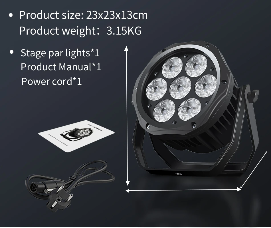AICPOSE LED 7x12W RGBW /7x18W 6 in 1 Par Light DMX Effect Professional Stage DJ Christmas Public Color Light Outdoor Waterpro