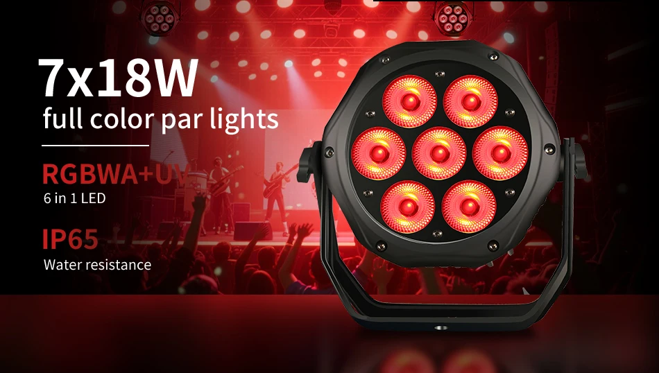 AICPOSE LED 7x12W RGBW /7x18W 6 in 1 Par Light DMX Effect Professional Stage DJ Christmas Public Color Light Outdoor Waterpro