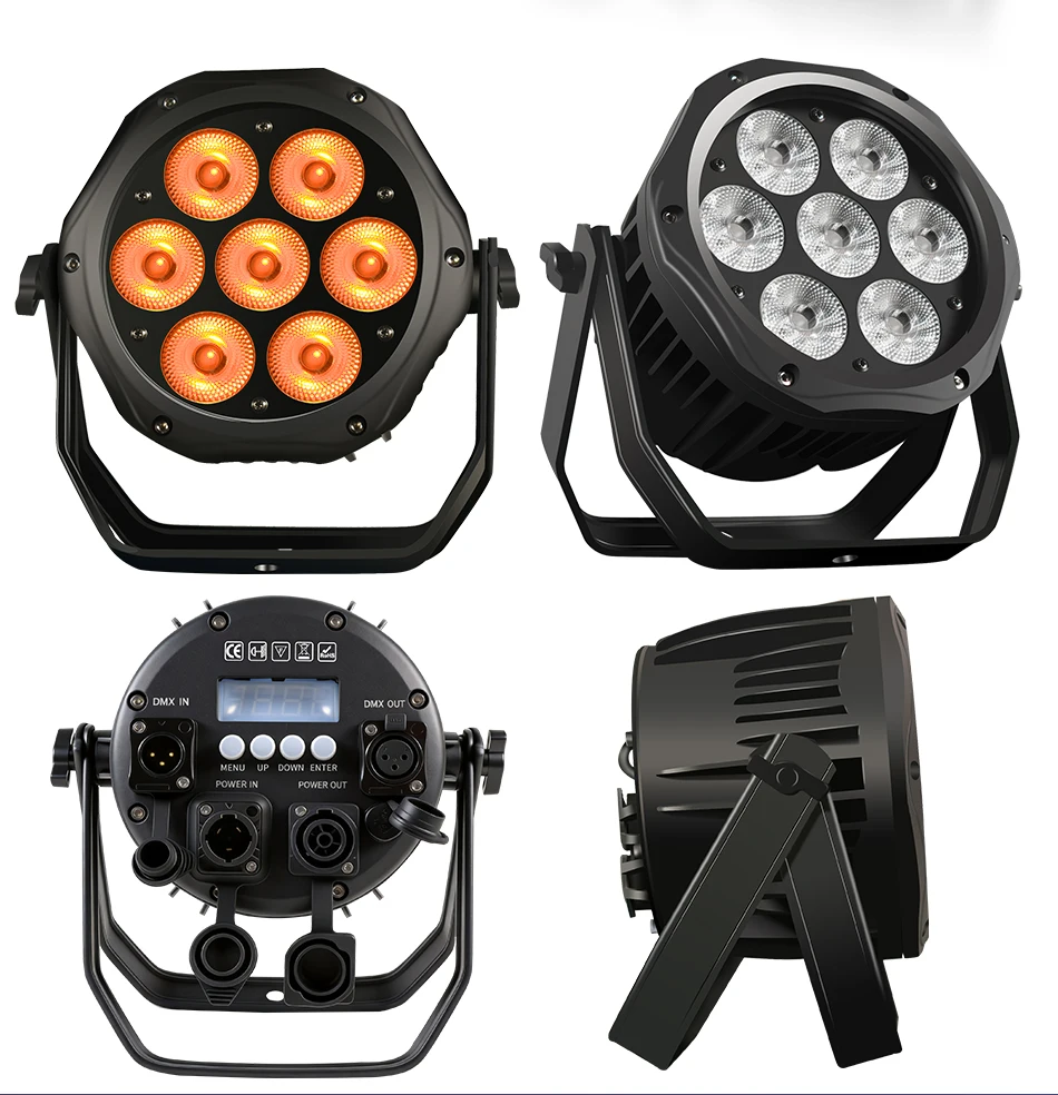 AICPOSE LED 7x12W RGBW /7x18W 6 in 1 Par Light DMX Effect Professional Stage DJ Christmas Public Color Light Outdoor Waterpro