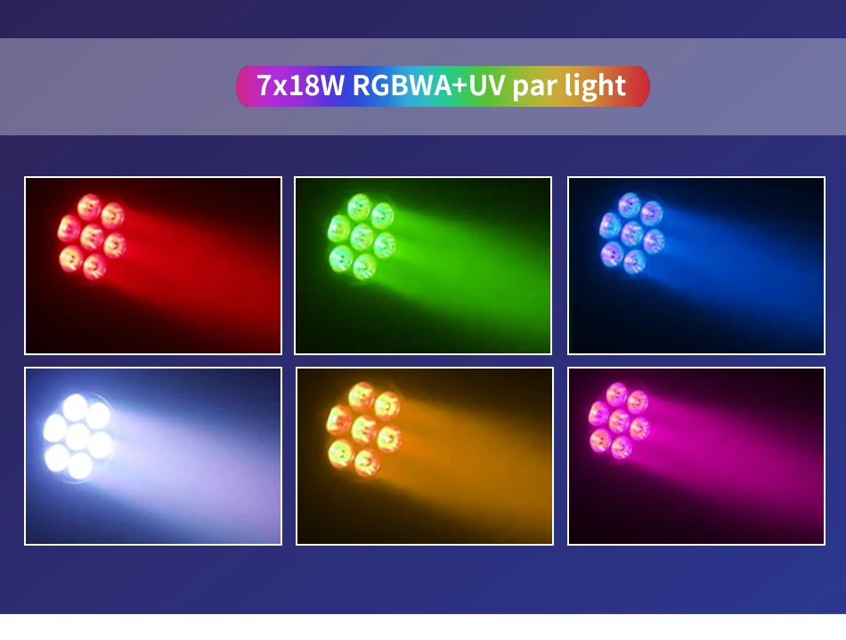 AICPOSE LED 7x12W RGBW /7x18W 6 in 1 Par Light DMX Effect Professional Stage DJ Christmas Public Color Light Outdoor Waterpro