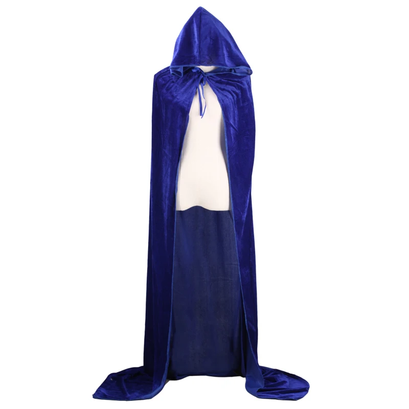 Christmas Pleuche Velvet Cloak Cape Hooded Medieval Costume Witch Wicca Vampire Halloween Christmas Cosplay Costume Cape