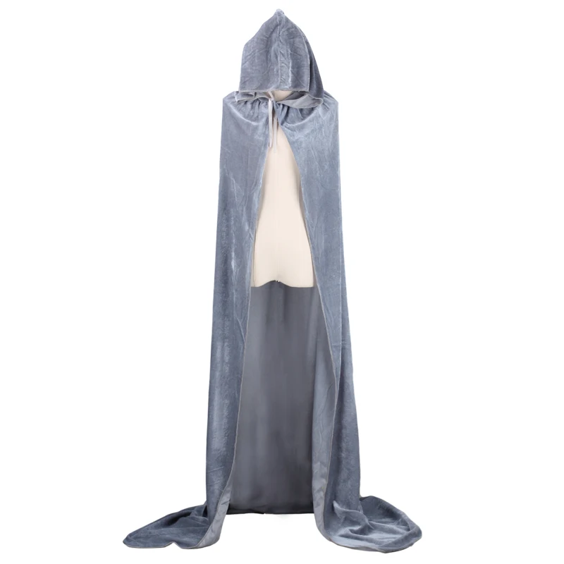 Christmas Pleuche Velvet Cloak Cape Hooded Medieval Costume Witch Wicca Vampire Halloween Christmas Cosplay Costume Cape