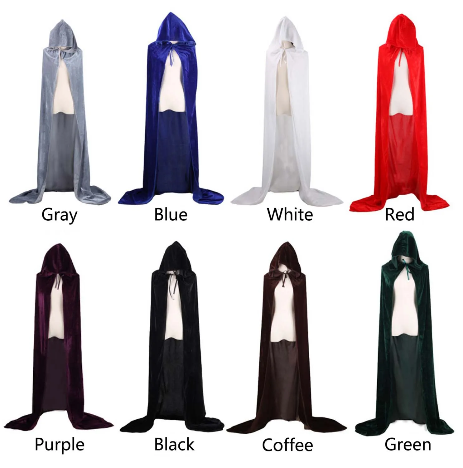Christmas Pleuche Velvet Cloak Cape Hooded Medieval Costume Witch Wicca Vampire Halloween Christmas Cosplay Costume Cape