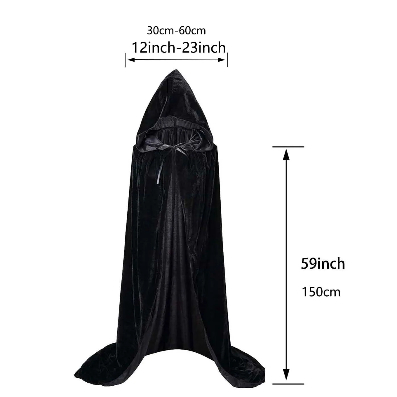 Christmas Pleuche Velvet Cloak Cape Hooded Medieval Costume Witch Wicca Vampire Halloween Christmas Cosplay Costume Cape