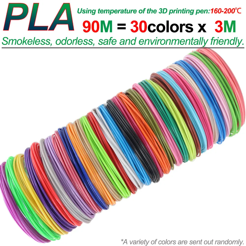 PLA Colored Odorless Safety 3D Pen Filament Diameter 1.75mm 20 Colors For 3D Printing Pen Kids Birthday Creative Christmas Gift