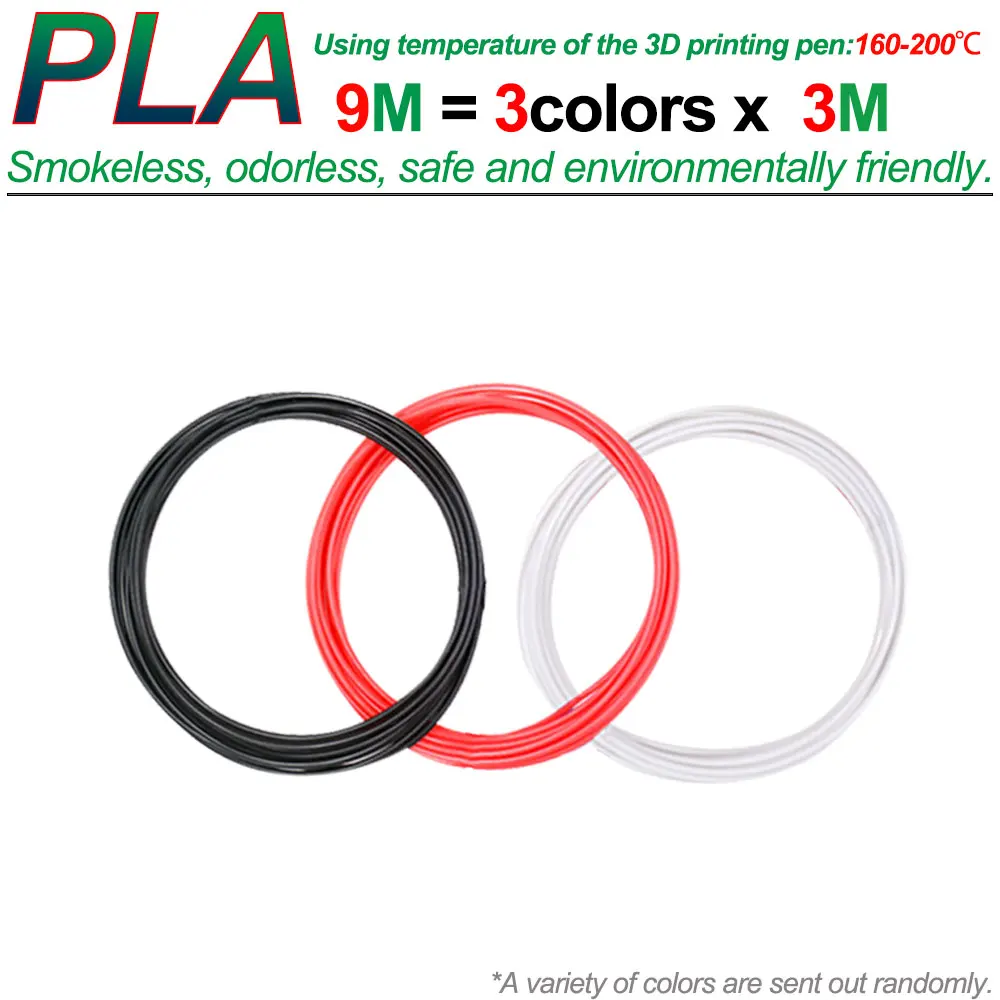 PLA Colored Odorless Safety 3D Pen Filament Diameter 1.75mm 20 Colors For 3D Printing Pen Kids Birthday Creative Christmas Gift