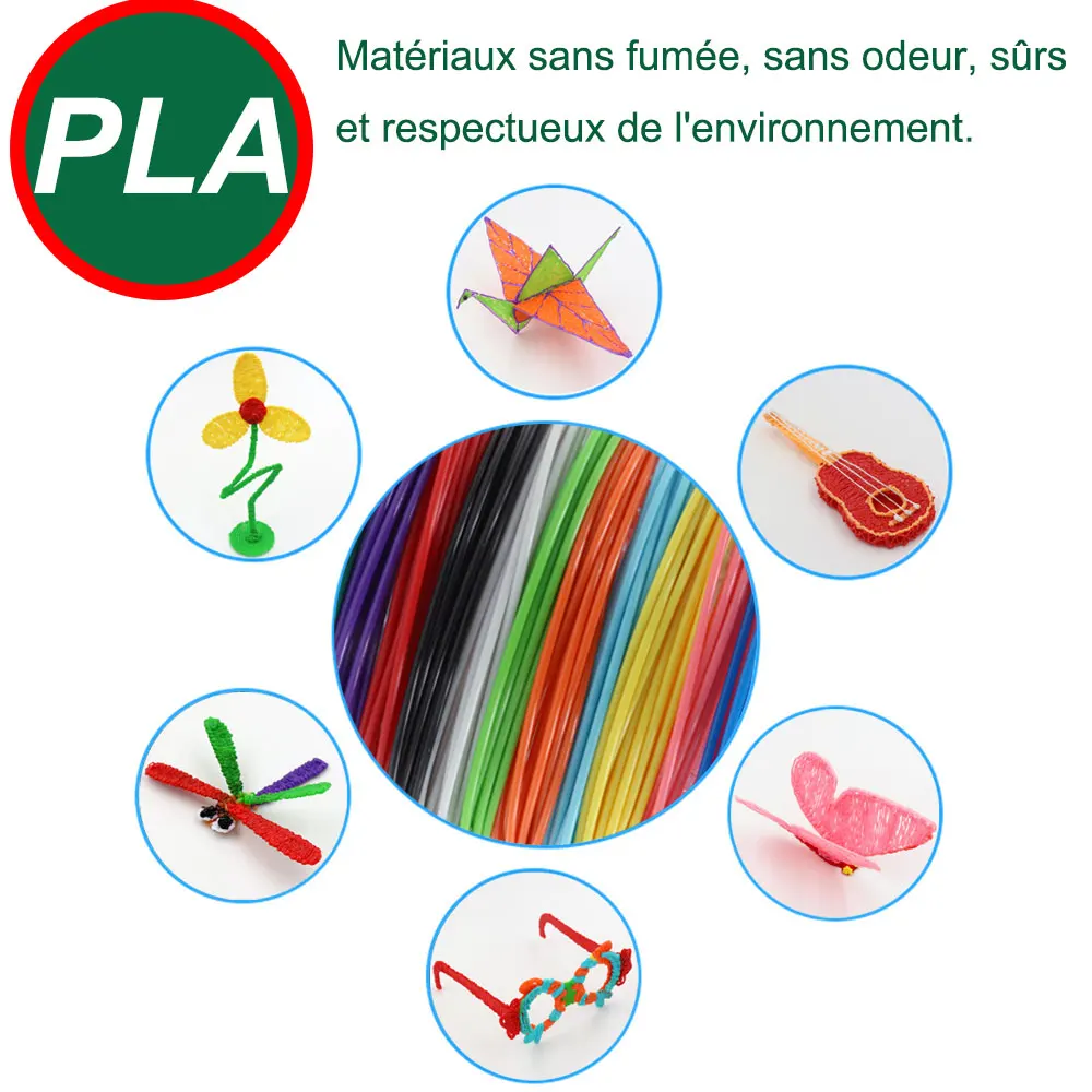 PLA Colored Odorless Safety 3D Pen Filament Diameter 1.75mm 20 Colors For 3D Printing Pen Kids Birthday Creative Christmas Gift
