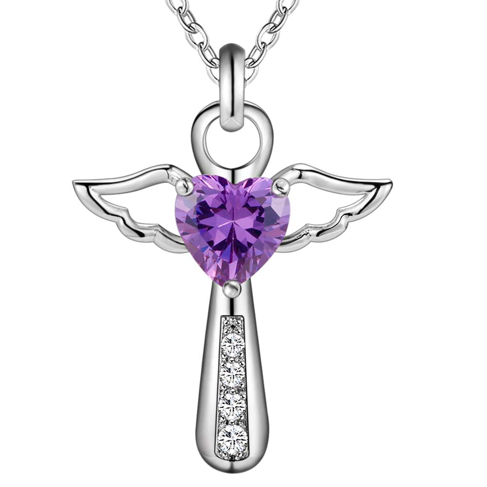 Fine 925 Sterling Silver angel noble crystal cross pendants Necklace For Women luxury party Wedding Jewelry Christmas gifts