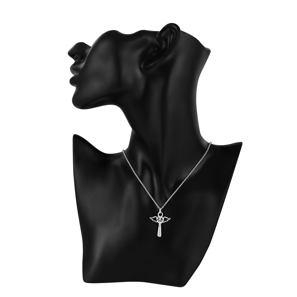 Fine 925 Sterling Silver angel noble crystal cross pendants Necklace For Women luxury party Wedding Jewelry Christmas gifts