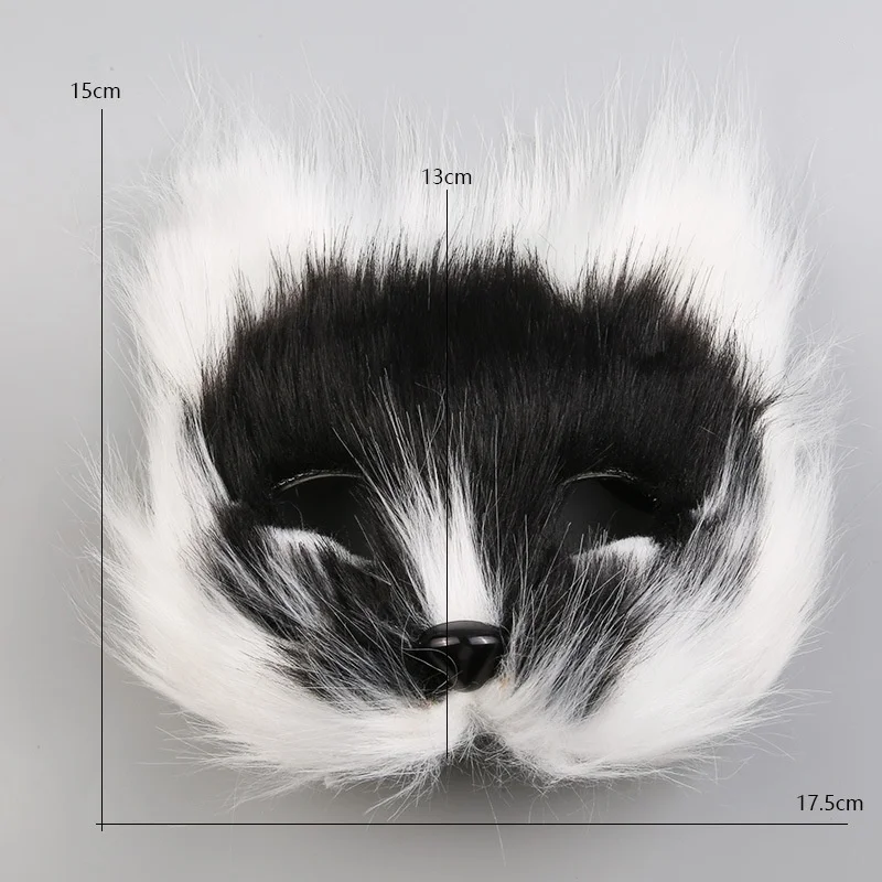 Fox Shape Face Mask Furry Cat Hair Animal Halloween Cosplay Carnival Party Mask Christmas Costume Props Female Imitation Toys