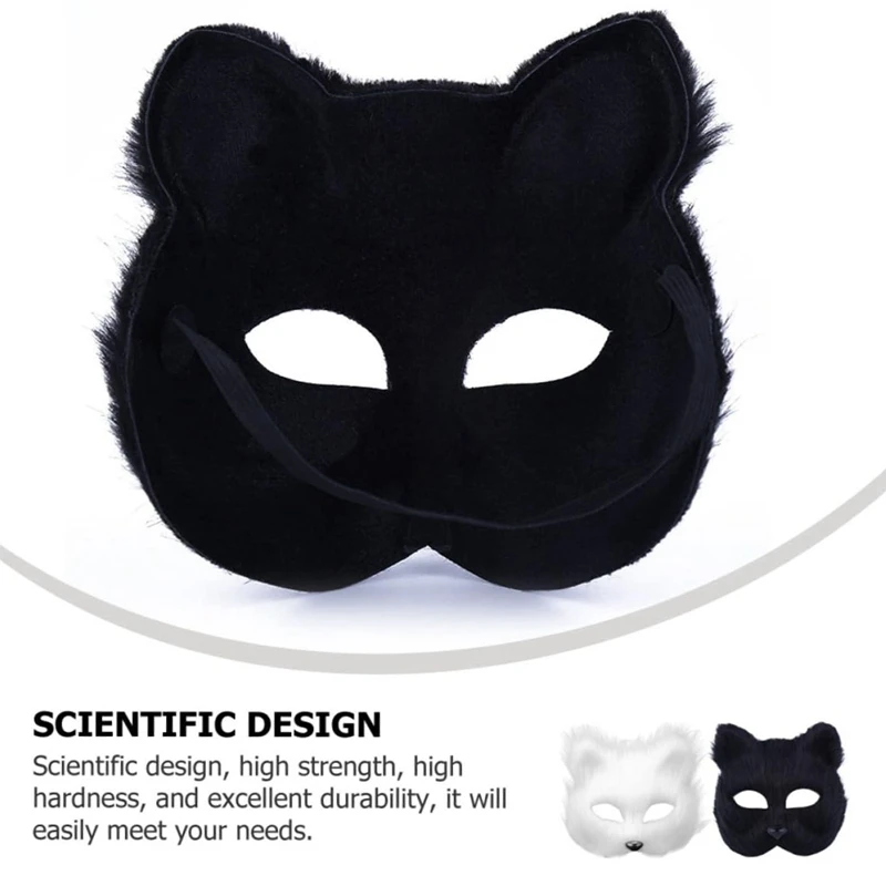 Fox Shape Face Mask Furry Cat Hair Animal Halloween Cosplay Carnival Party Mask Christmas Costume Props Female Imitation Toys