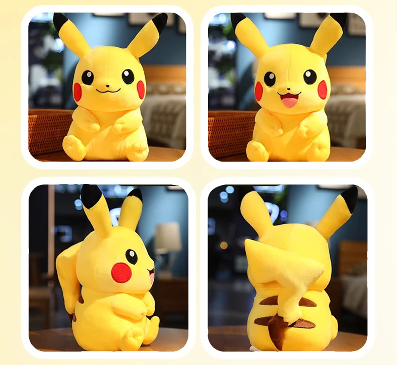 Pokemon Kawaii Pikachu Cute Stuffed Toys High-Quality Anime Throw Pillow Birthday Christmas Gift for Children Friends Boys Girls